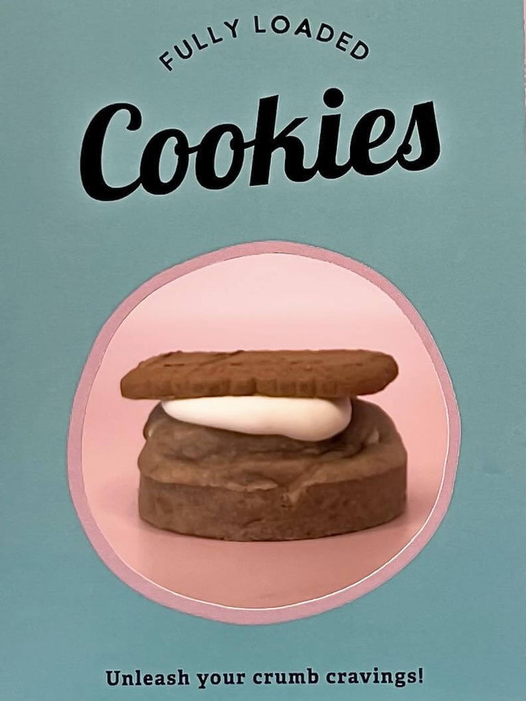 Loaded Cookie topped with white choc and biscoff with packaging